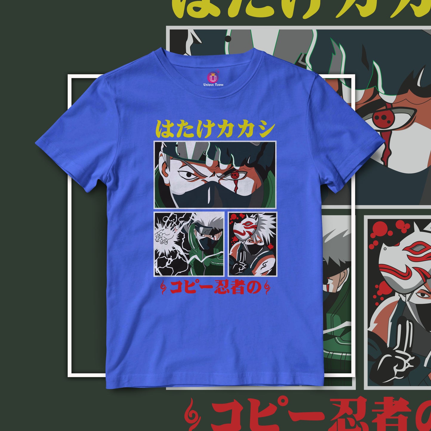Kakashi Hatake Power Naruto Anime Graphics Half Sleeve Unisex Anime Tshirt