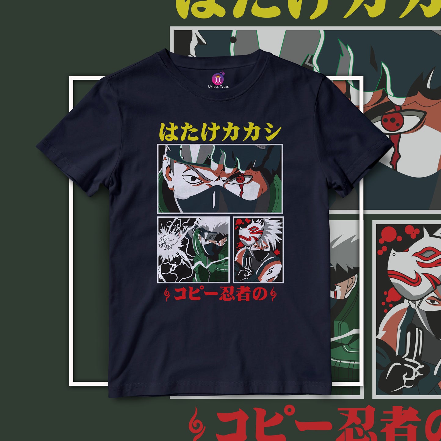 Kakashi Hatake Power Naruto Anime Graphics Half Sleeve Unisex Anime Tshirt