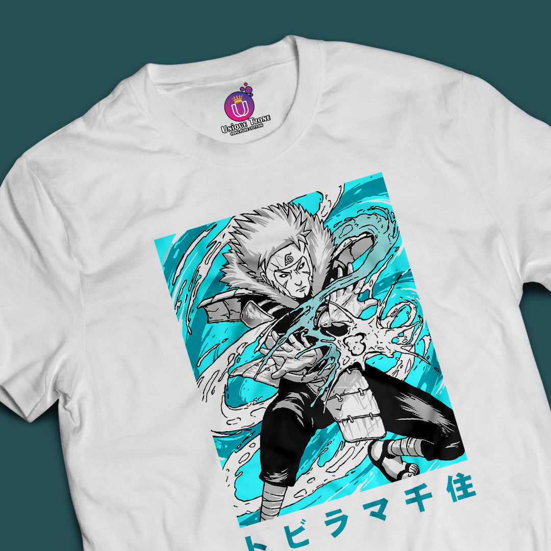 Madara Anime Graphics Half Sleeve Round Neck Unisex Cotton Tshirt