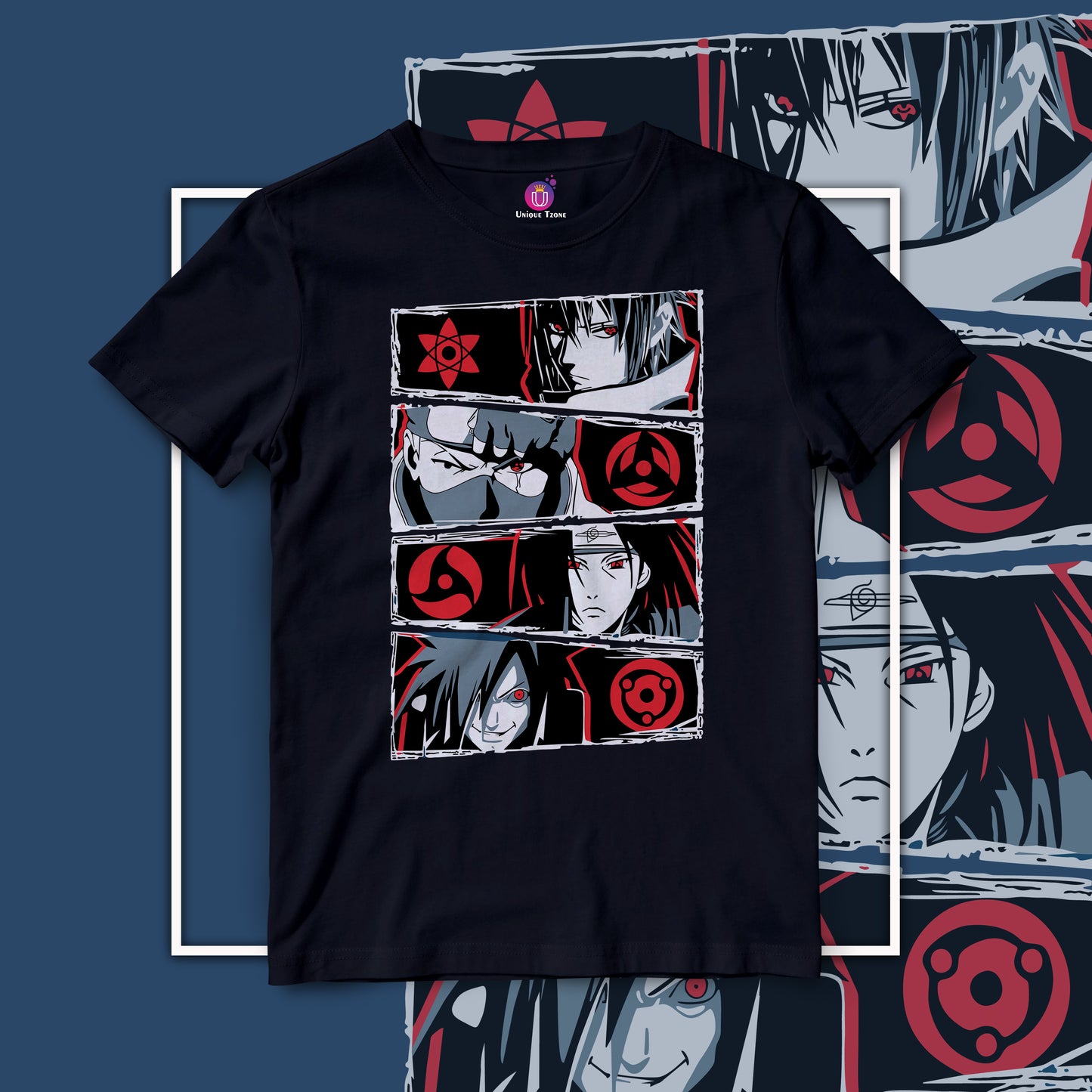 Naruto Anime Graphics Half Sleeve Round Neck Unisex Tshirt
