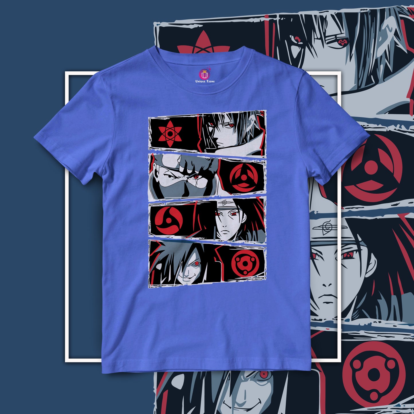 Naruto Anime Graphics Half Sleeve Round Neck Unisex Tshirt
