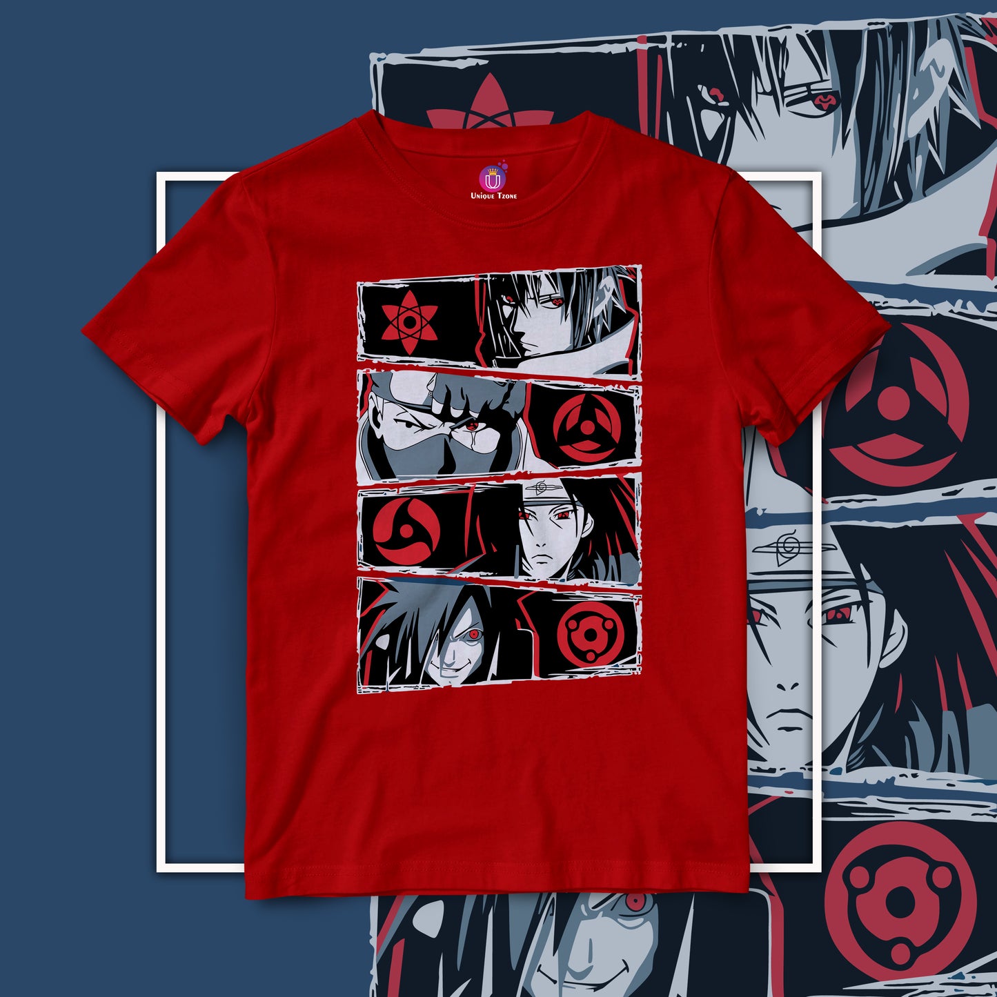 Naruto Anime Graphics Half Sleeve Round Neck Unisex Tshirt