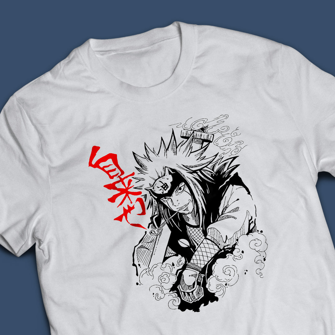 Jiraiya Anime Graphics Round Neck Half Sleeve Unisex Cotton Tshirt