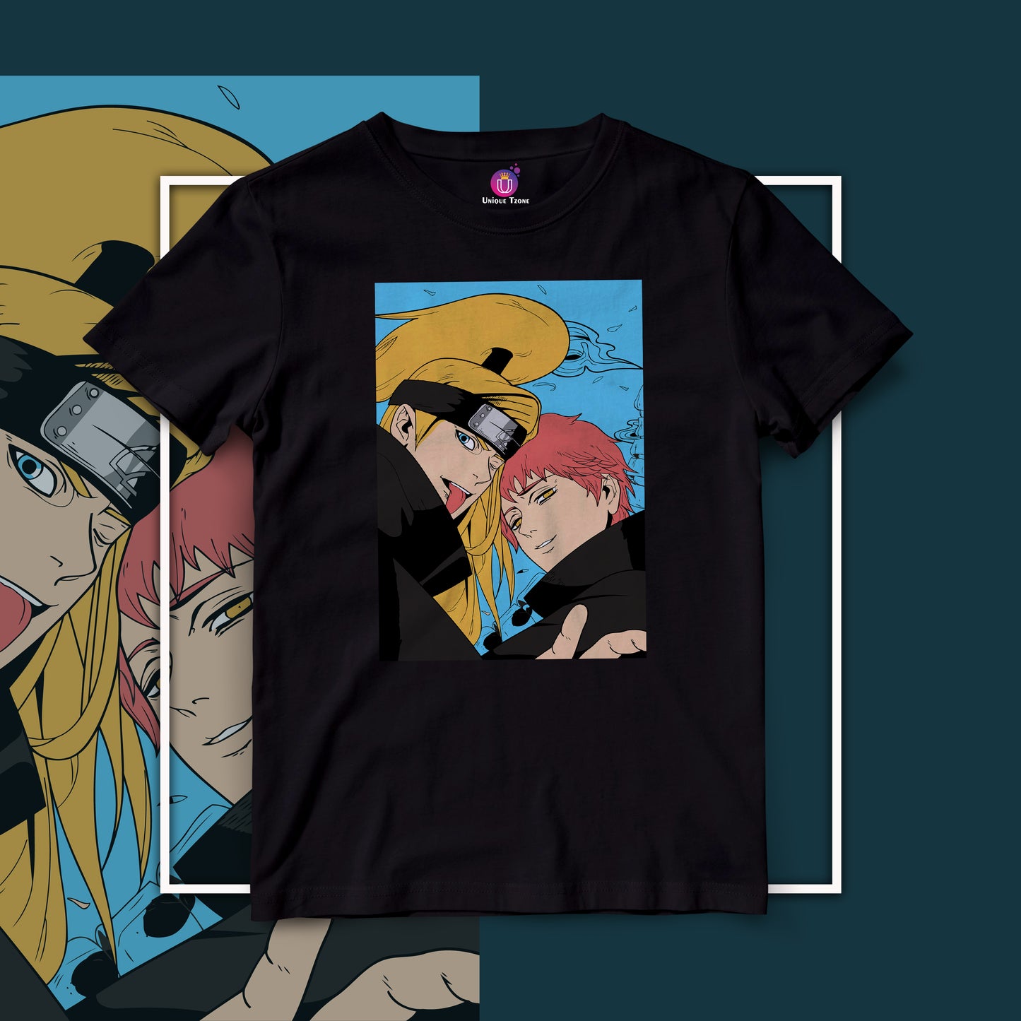 Minato And Kushina Naruto Half Sleeve Round Neck Unisex Anime Tshirt