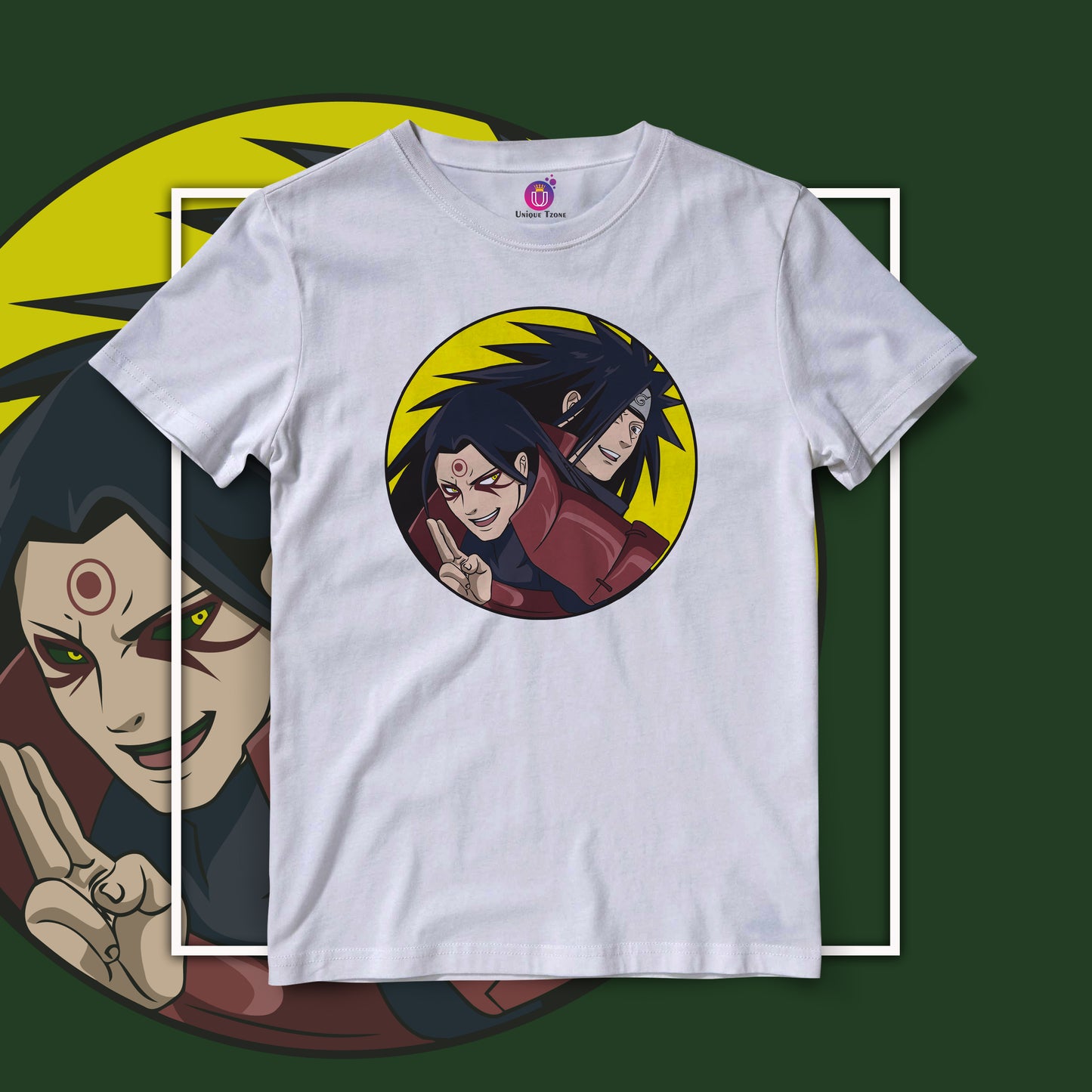 Anime Naruto Graphics Half Sleeve Unisex Round Neck Cotton Tshirt