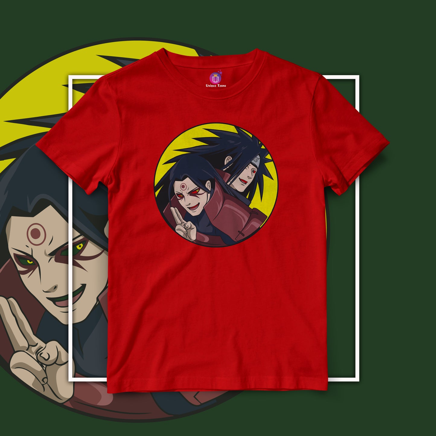 Anime Naruto Graphics Half Sleeve Unisex Round Neck Cotton Tshirt