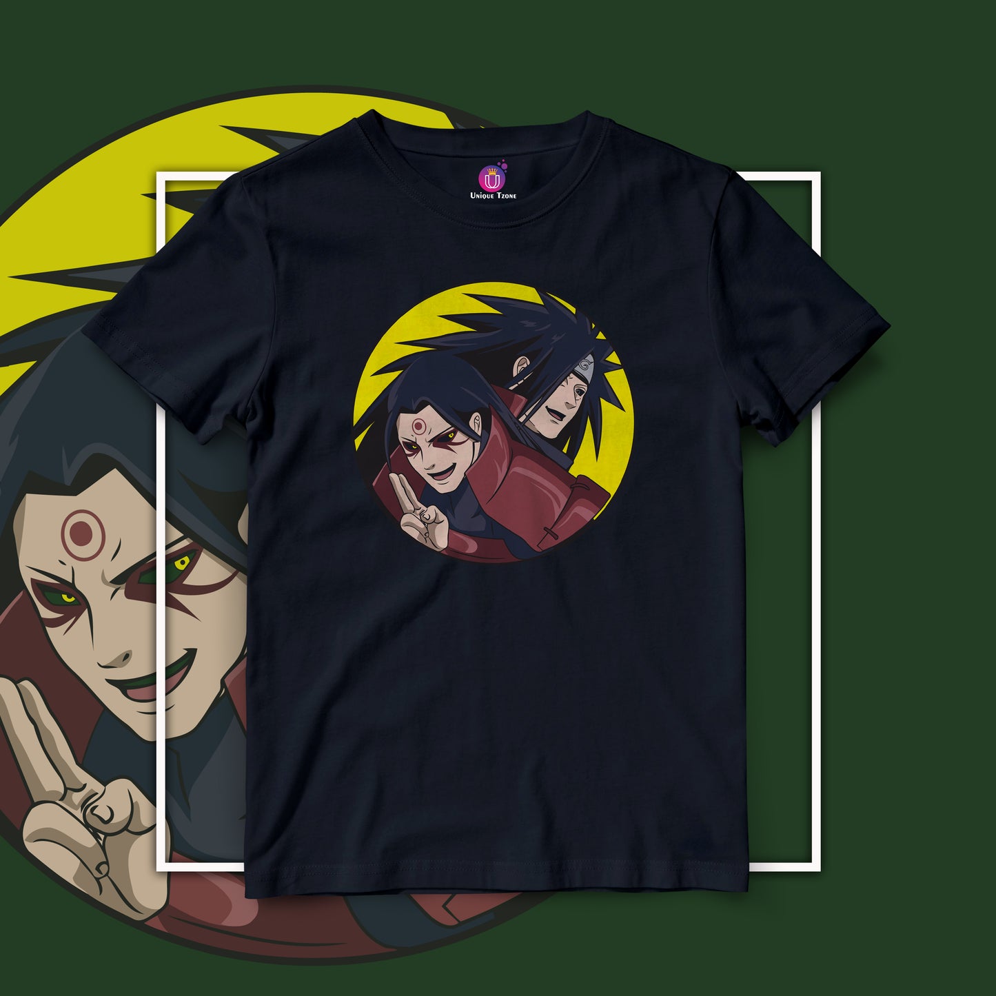 Anime Naruto Graphics Half Sleeve Unisex Round Neck Cotton Tshirt