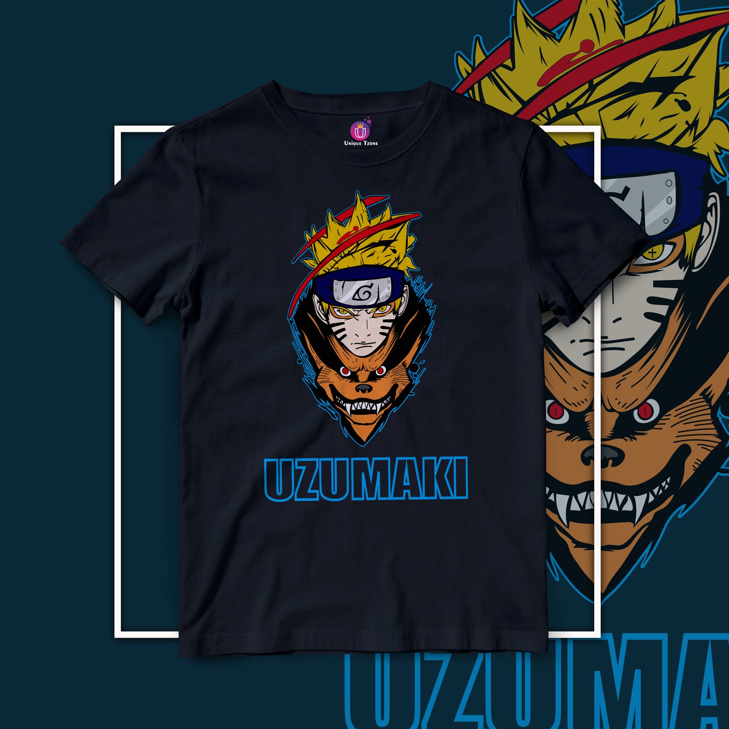 Uzumaki Anime Graphics Half Sleeve Unisex Round Neck Naruto Tshirt