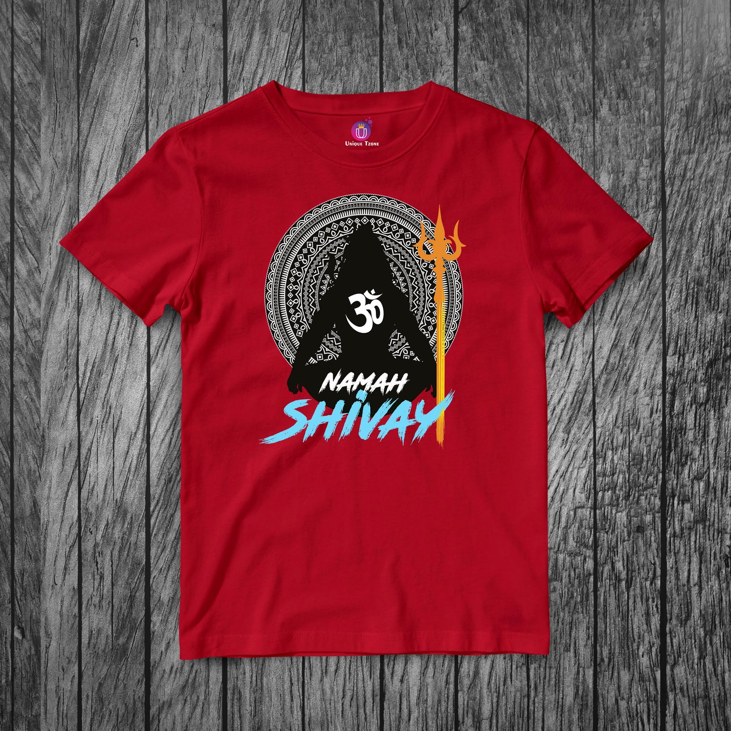 Bholenath Om Namah Shivay Round Neck Half Sleeve Unisex Pure Cotton Tshirt
