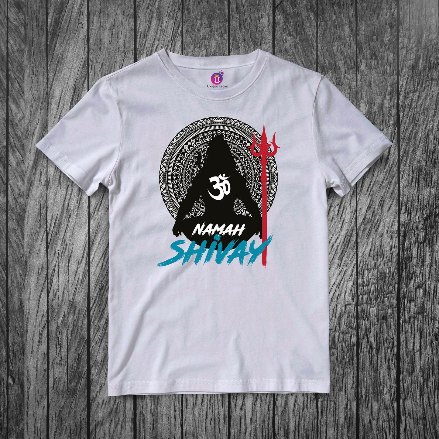 Bholenath Om Namah Shivay Round Neck Half Sleeve Unisex Pure Cotton Tshirt