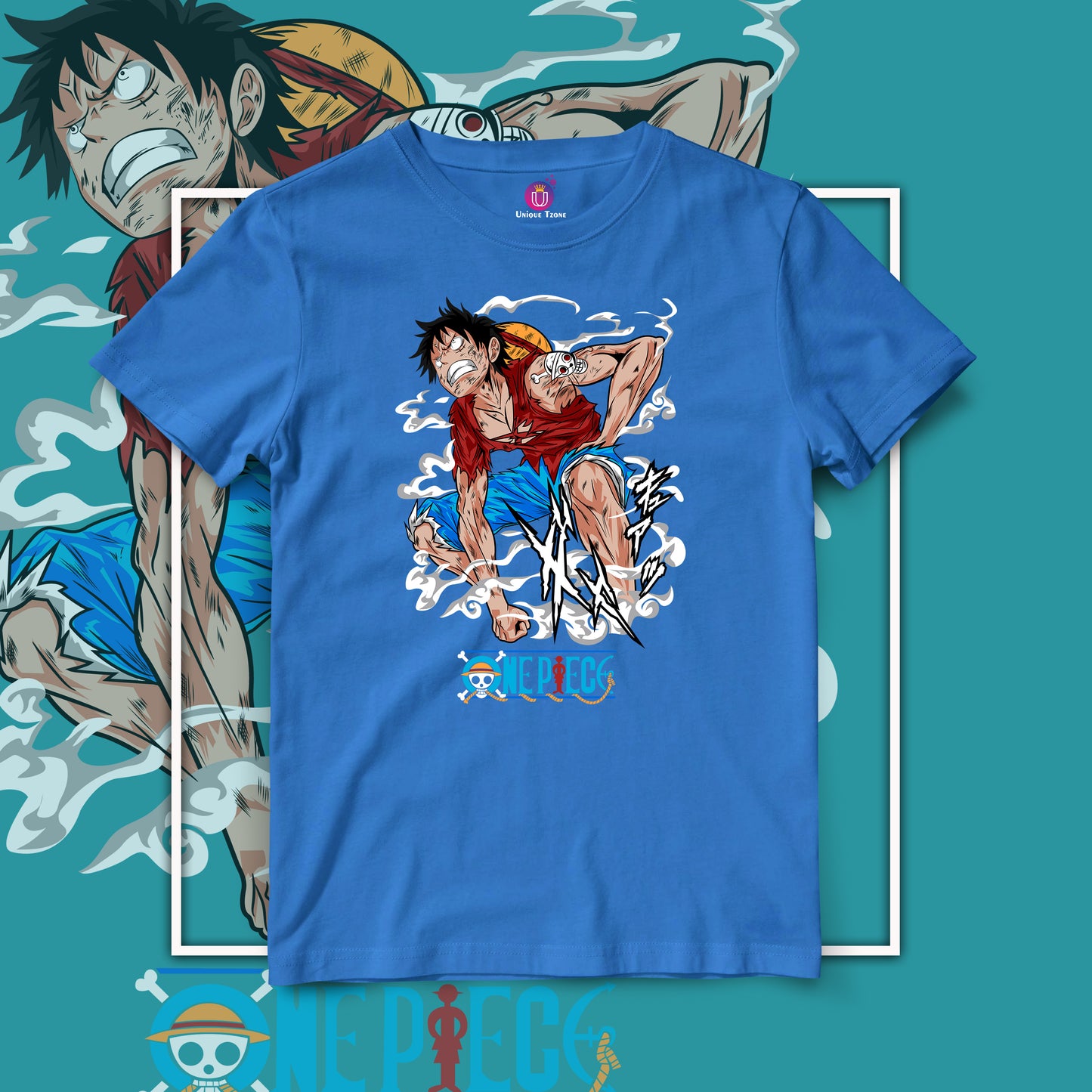 Monkey D Luffy In Action One Piece Half Sleeve Unisex Anime Tshirt