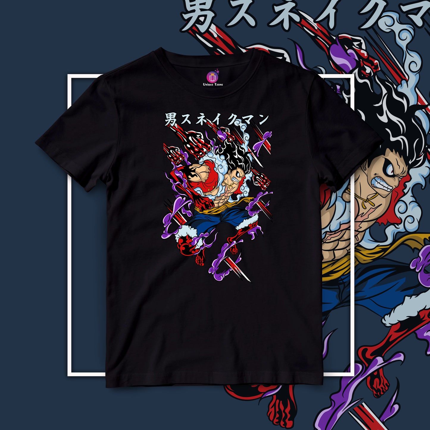 Action Mood One Piece Anime Graphics Half Sleeve Unisex Round Neck Cotton Tshirt