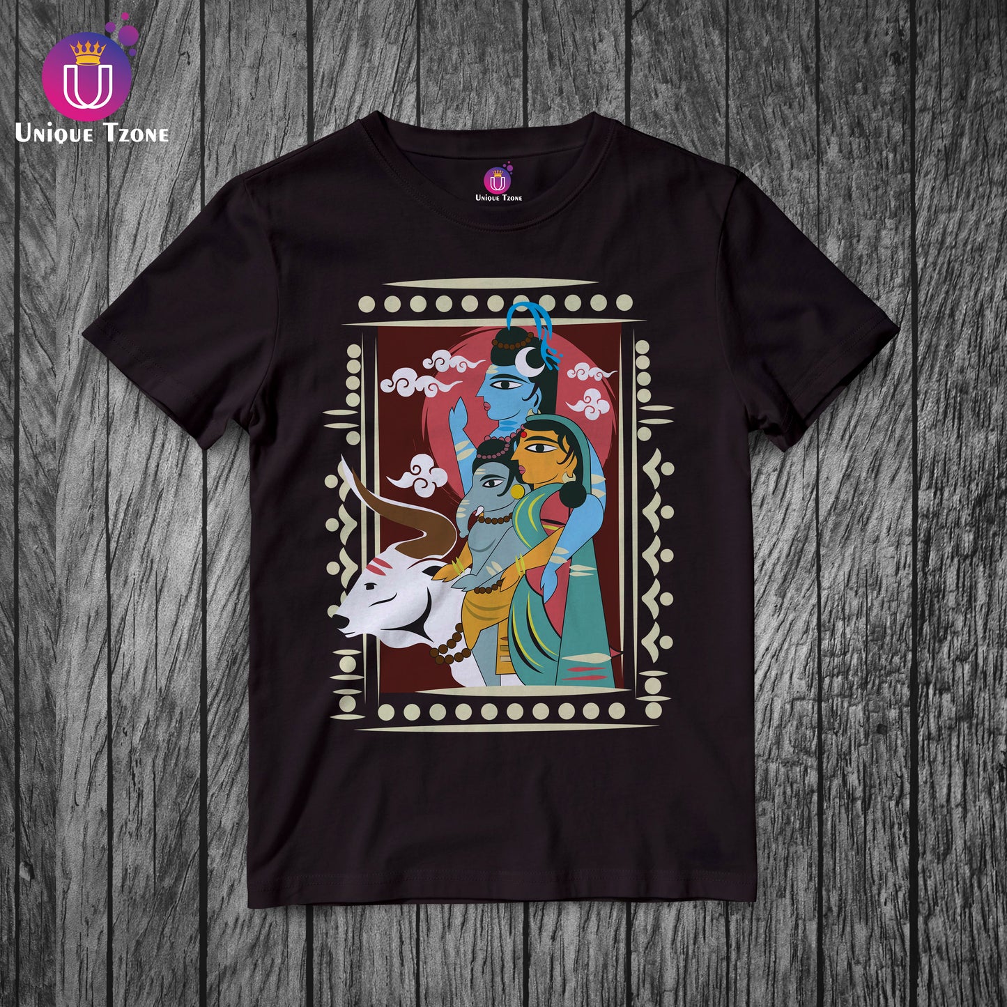 Maheshwari Premium Graphics Round Neck Half Sleeve Unisex Cotton Tshirt
