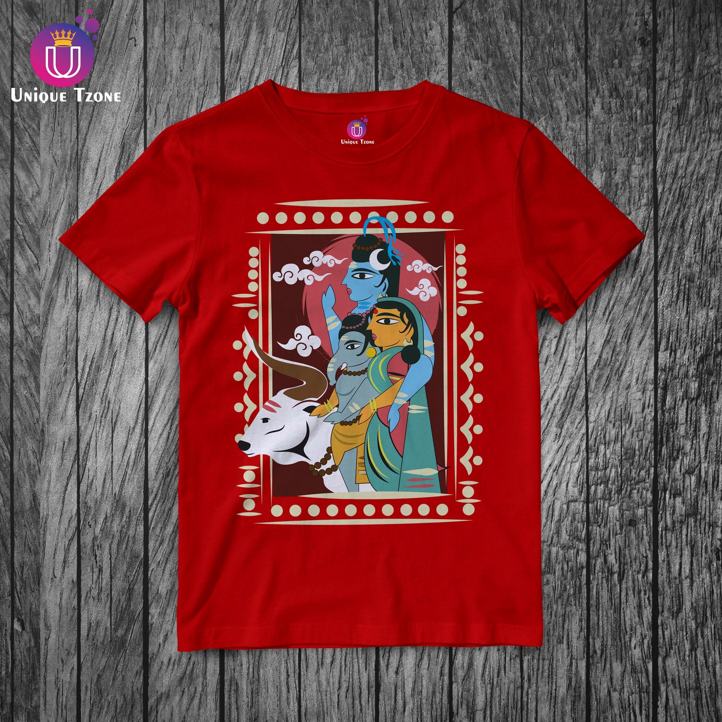 Maheshwari Premium Graphics Round Neck Half Sleeve Unisex Cotton Tshirt