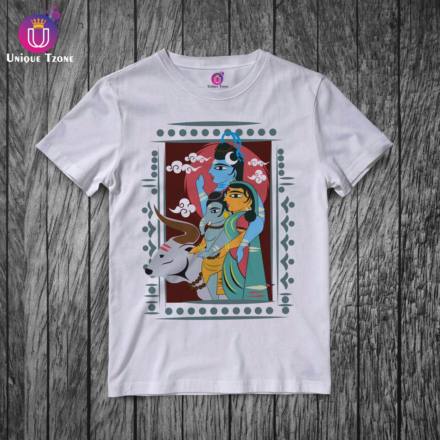Maheshwari Premium Graphics Round Neck Half Sleeve Unisex Cotton Tshirt