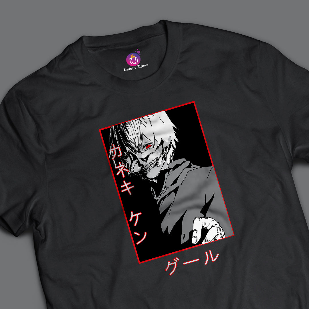 Tokyo Ghoul Mega Series Anime Graphics Unisex Half Sleeve Round Neck Cotton Tshirt