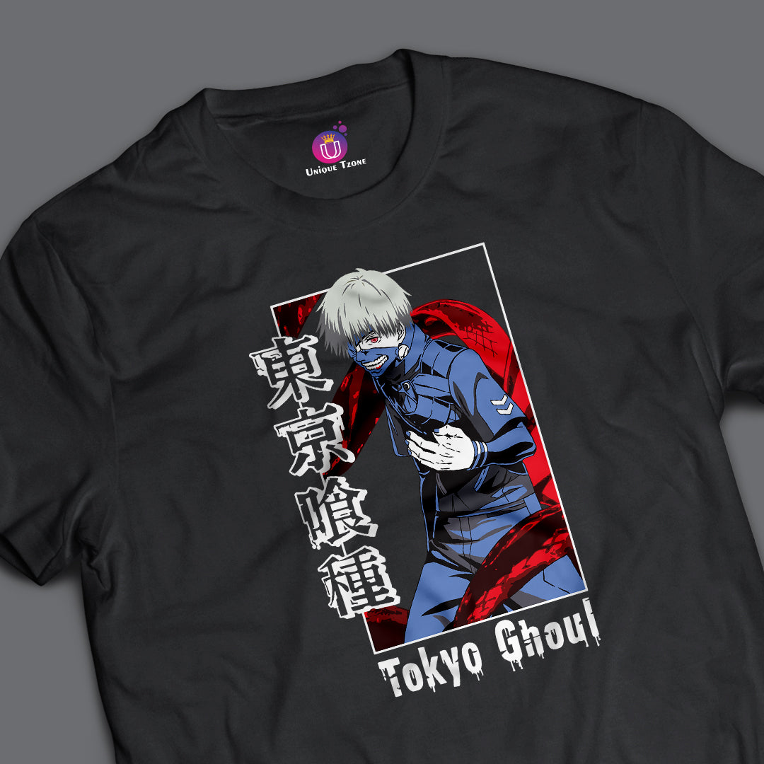 Tokyo Ghoul Anime Graphics Round Neck Half Sleeve Unisex Cotton Tshirt