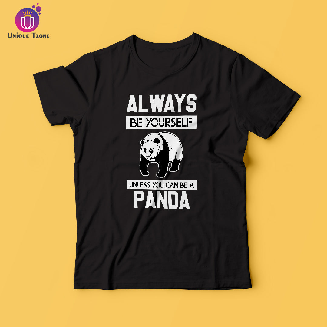 Always Be Yourself Black Round Neck Half Sleeve Cotton T-shirt