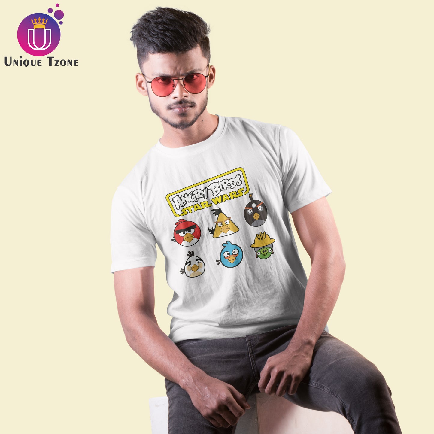 Angry Birds Half Sleeve Round Neck Cotton T-shirt
