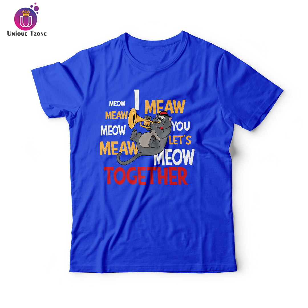 Aristo Cat Cartoon Cotton Graphics Half Sleeve T-shirt