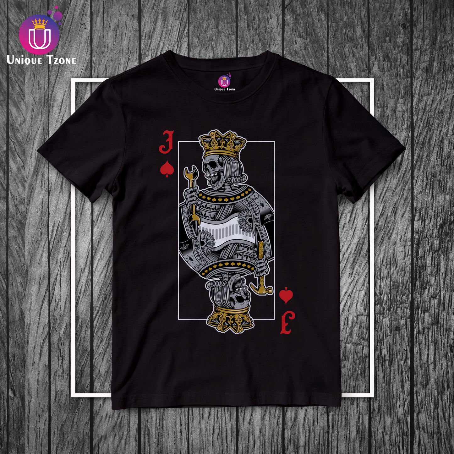 Bloody Jack Round Neck Black Half Sleeve Cotton Tshirt