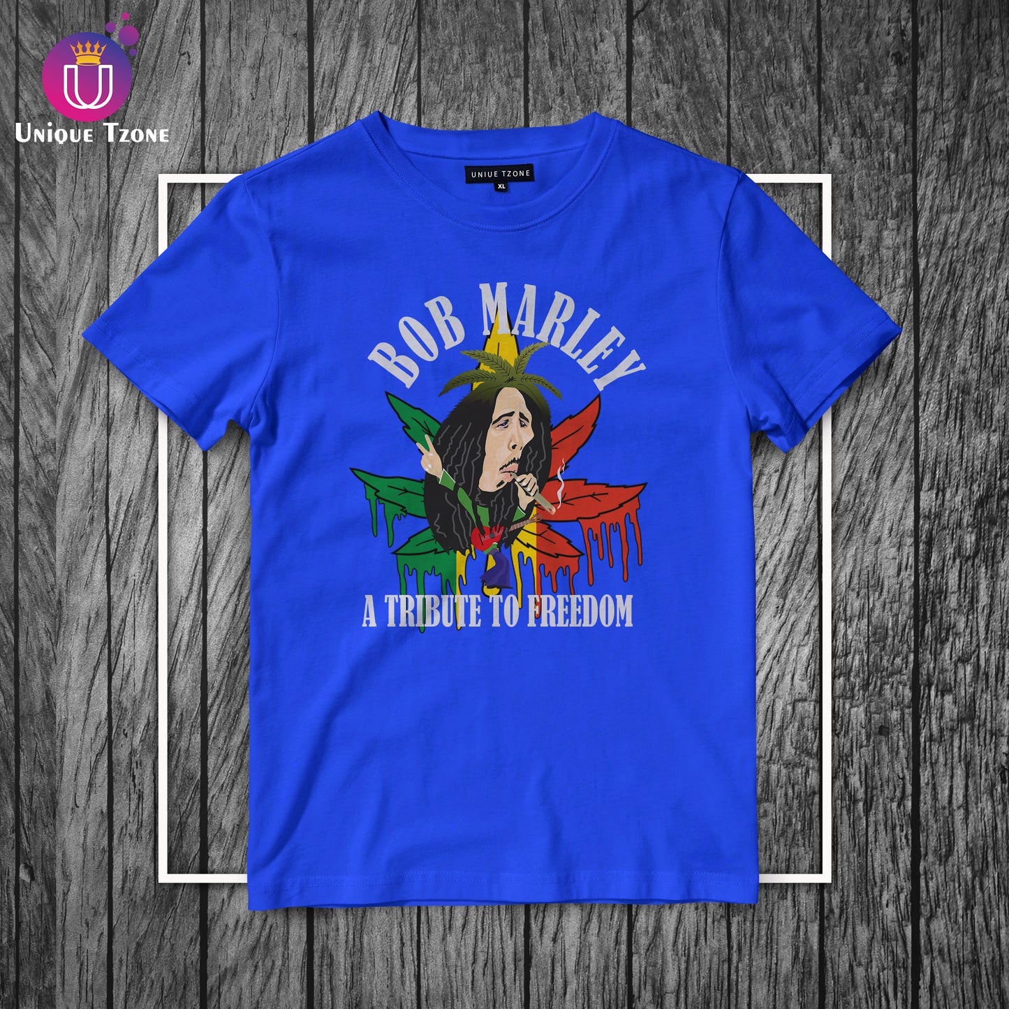 Bob Marley A Tribute To Freedom Round Neck Cotton T-shirt