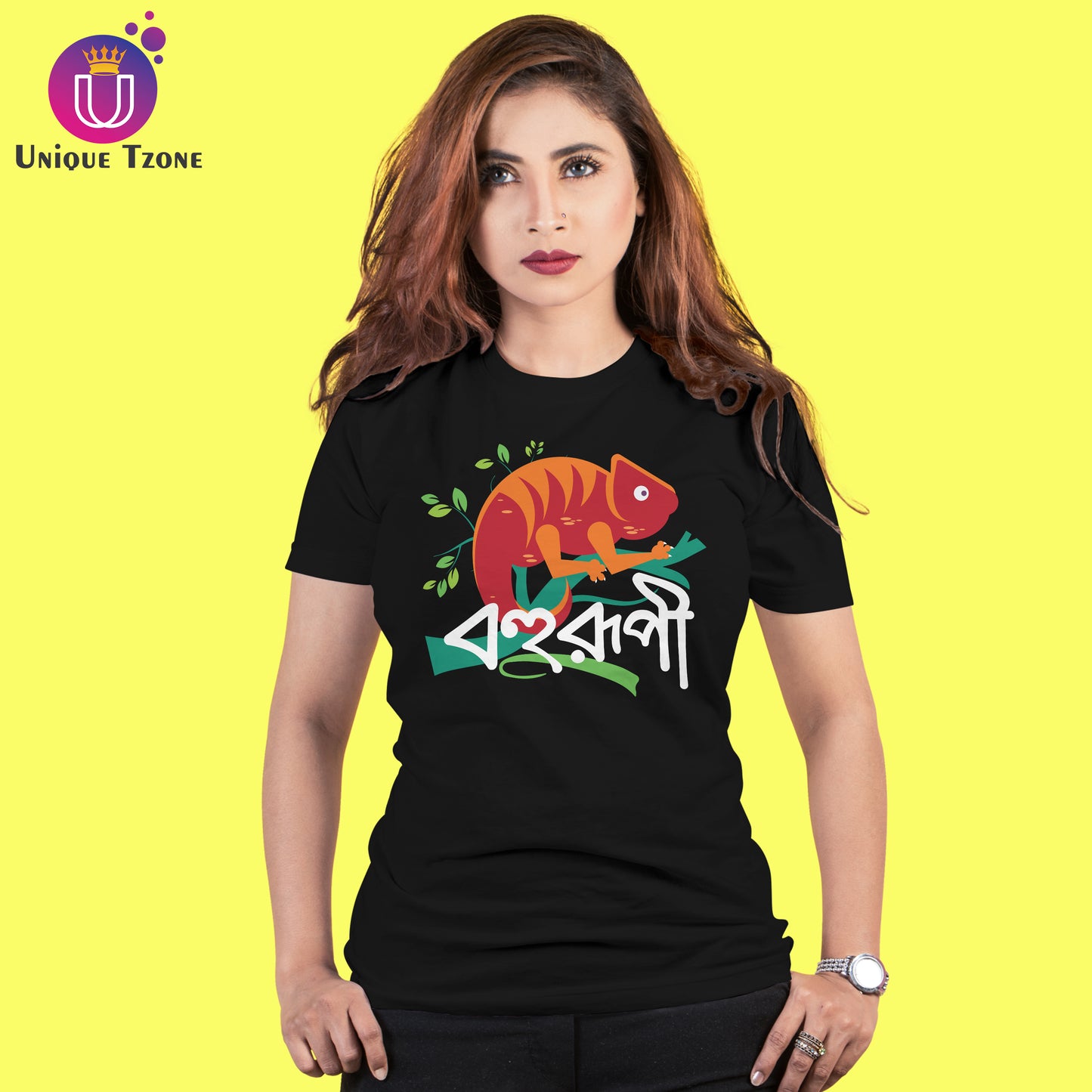 Bohurupi Bengali Printed Half Sleeve Round Neck Unisex Cotton T-shirt