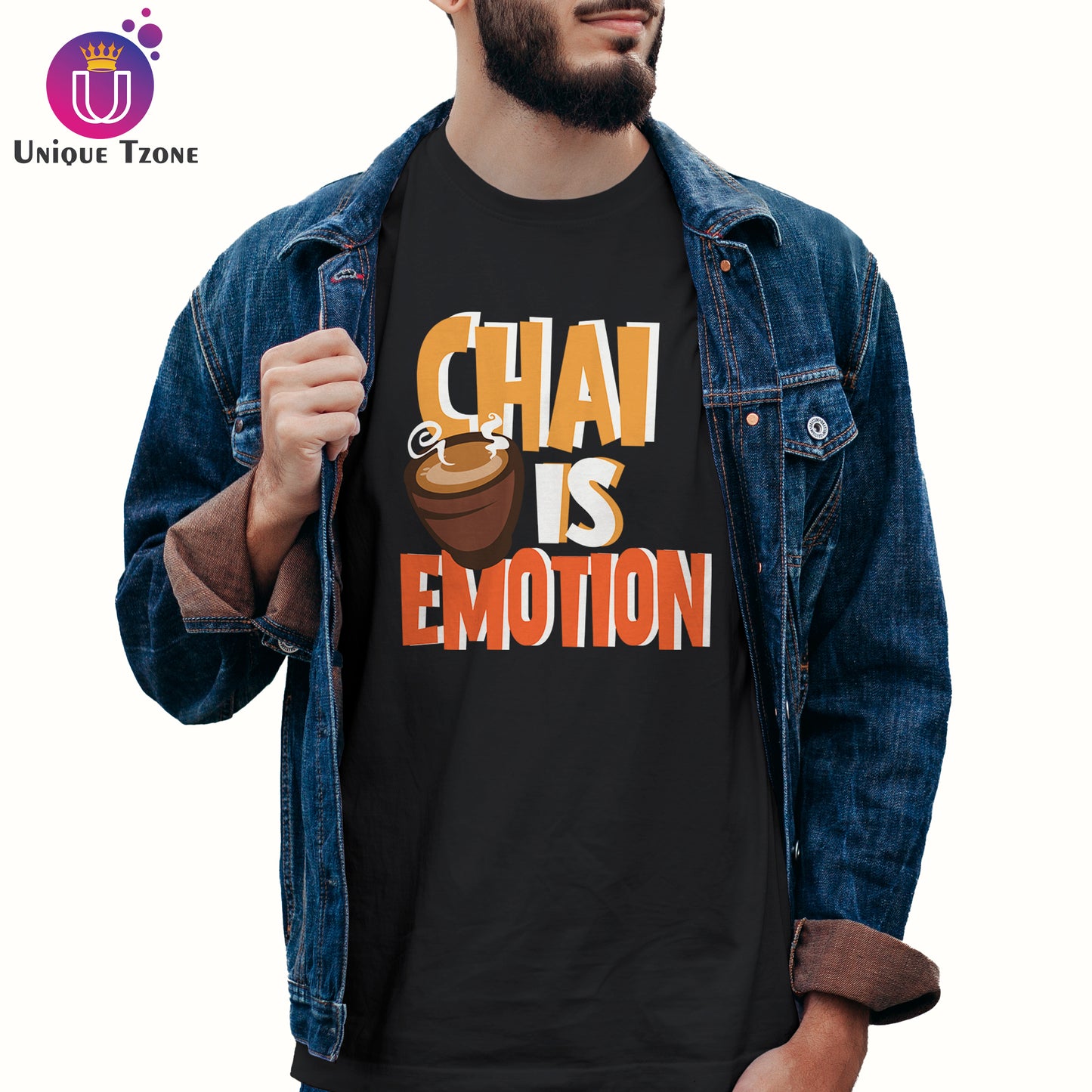Chai Is Emotion Round Neck Half Sleeve Cotton T-shirt