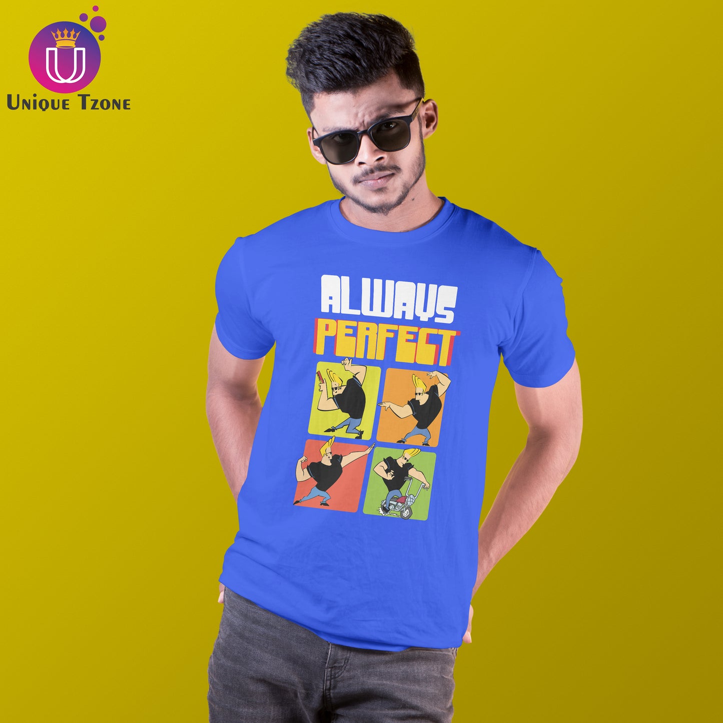 Jonny Bravo Always Perfect Men's Round Neck Cotton T-shirt