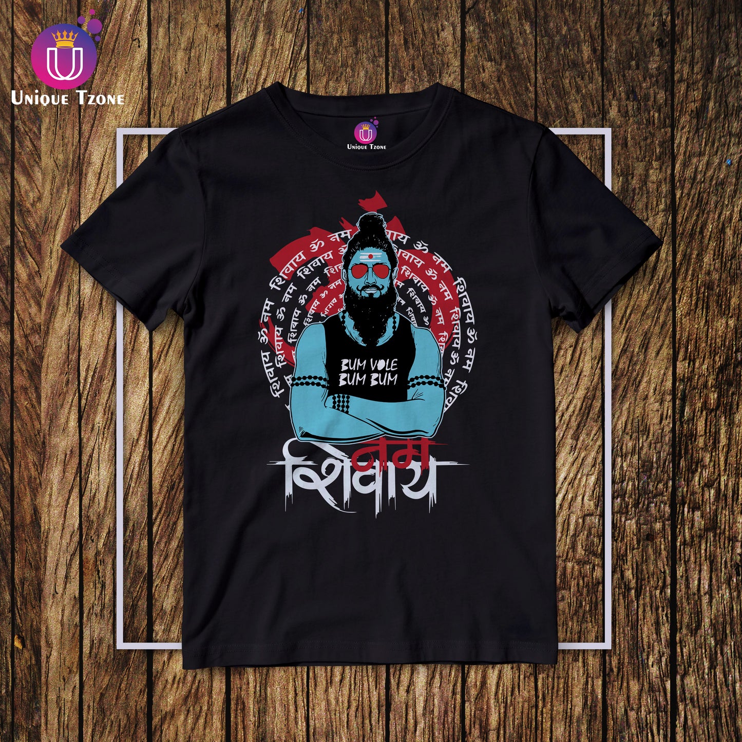 Om Namah Shivaya Shiva's Graphics Round Neck Half Sleeve Cotton T-shirt