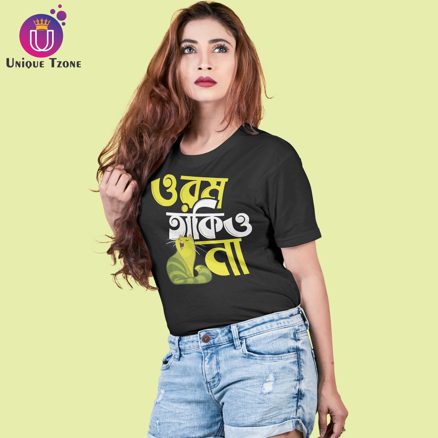 Orom Takio Na Bengali Printed Round Neck Half Sleeve Unisex Cotton Tshirt