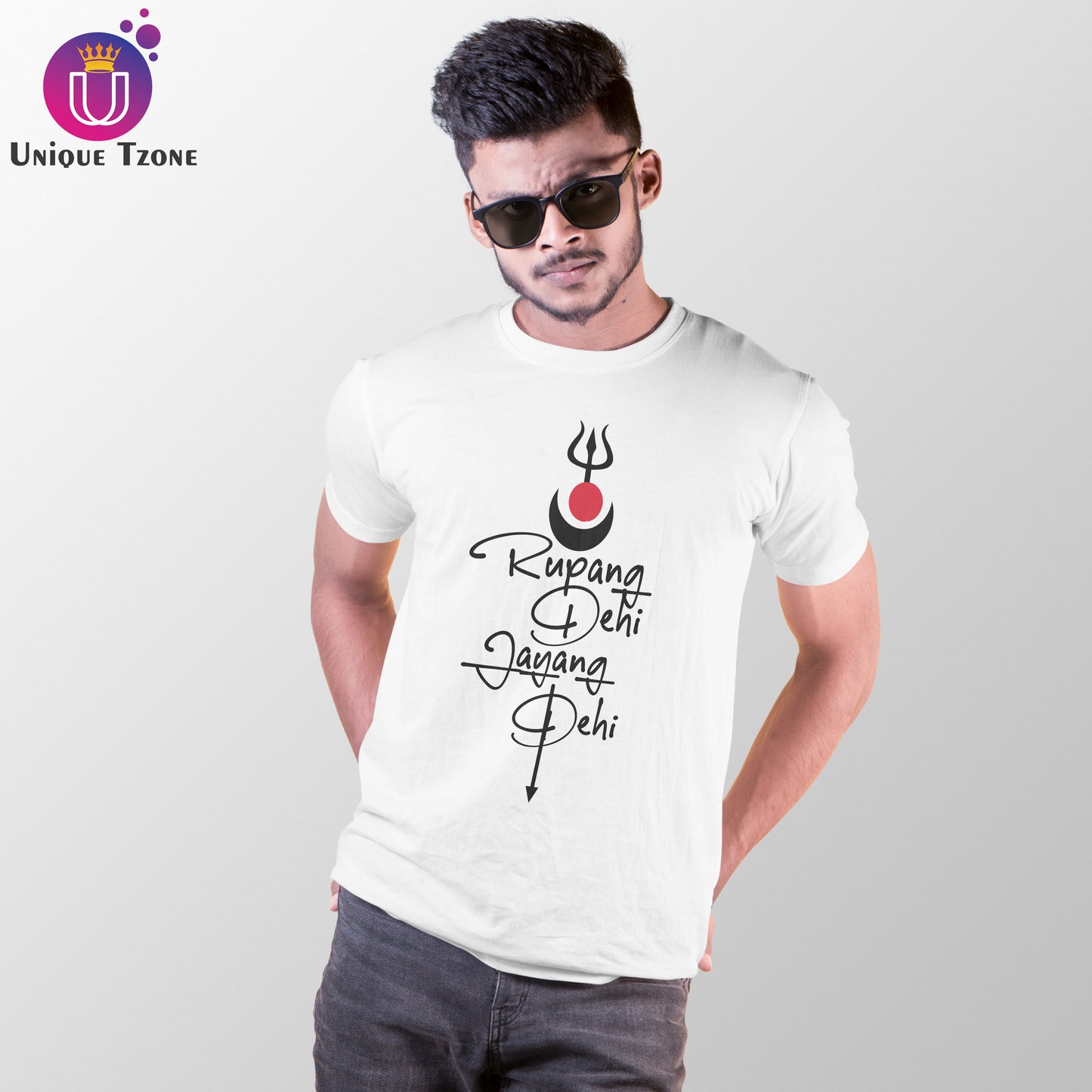 Rupang Dehi Jayang Dehi Round Neck Half Sleeve Cotton Tshirt