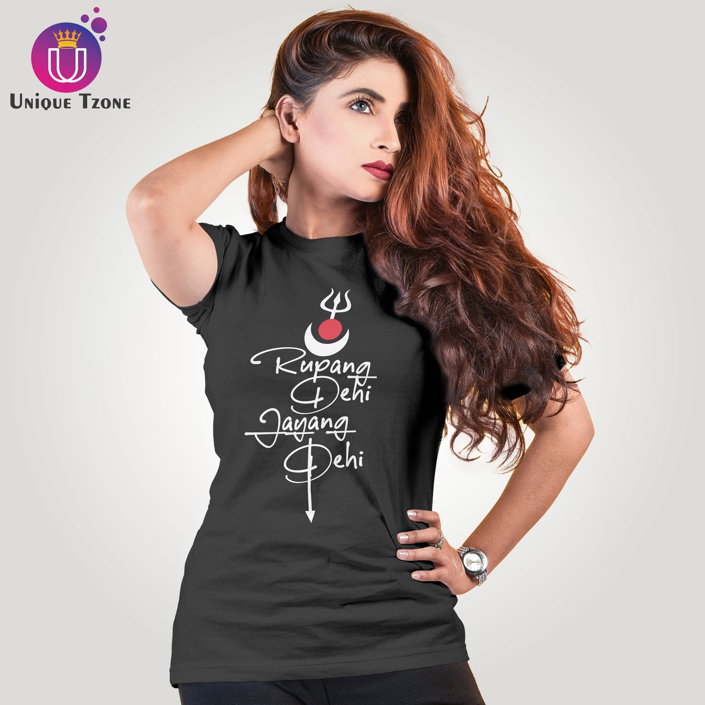 Rupang Dehi Jayang Dehi Round Neck Half Sleeve Cotton Tshirt