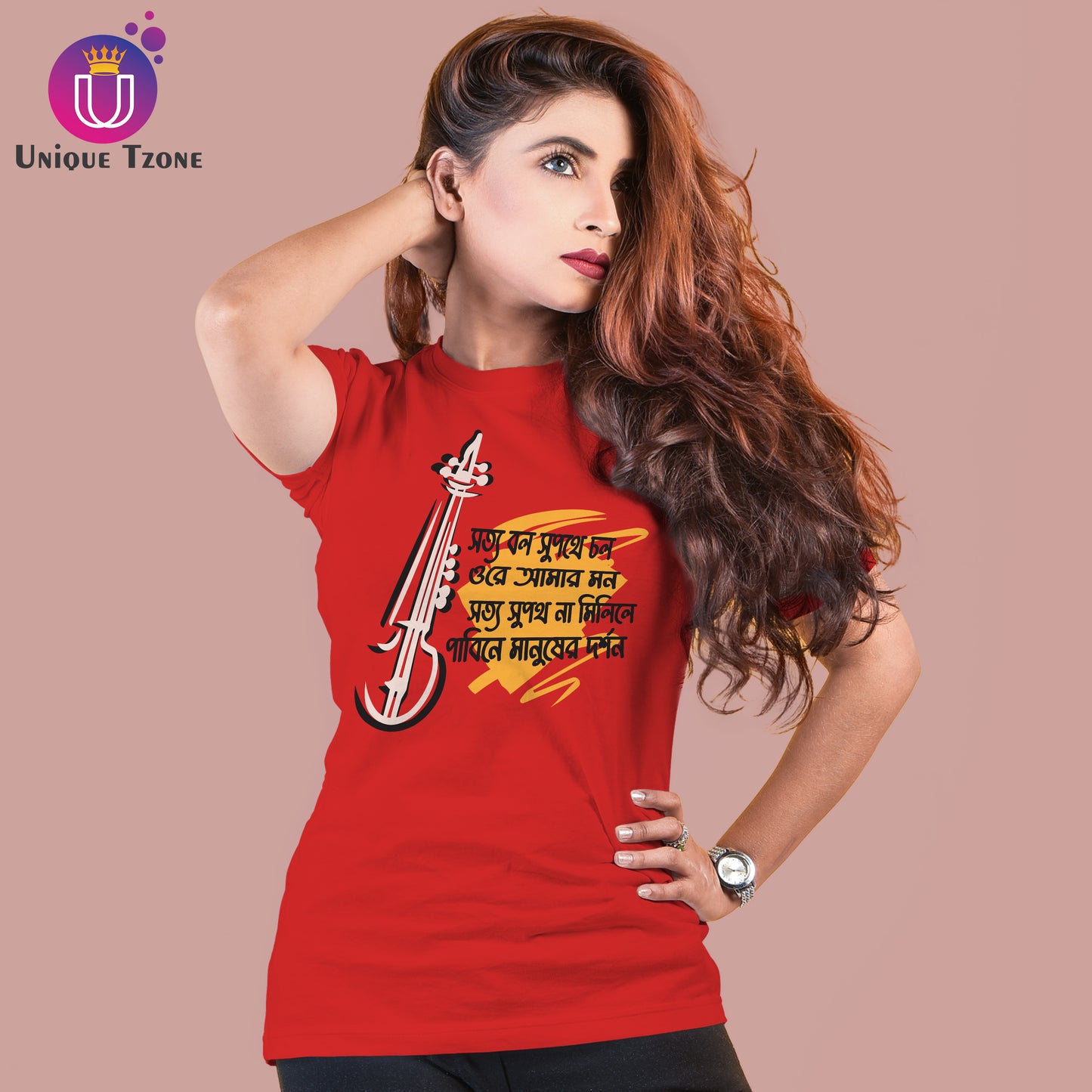 Sotto Bol Supothe Chol Lalon Quotes Mon Baul Half Sleeve Round Neck Unisex Cotton Tshirt