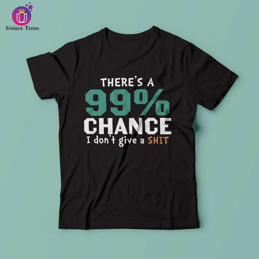 I Don't Give A Shit Black Round Neck Half Sleeve Cotton T-shirt