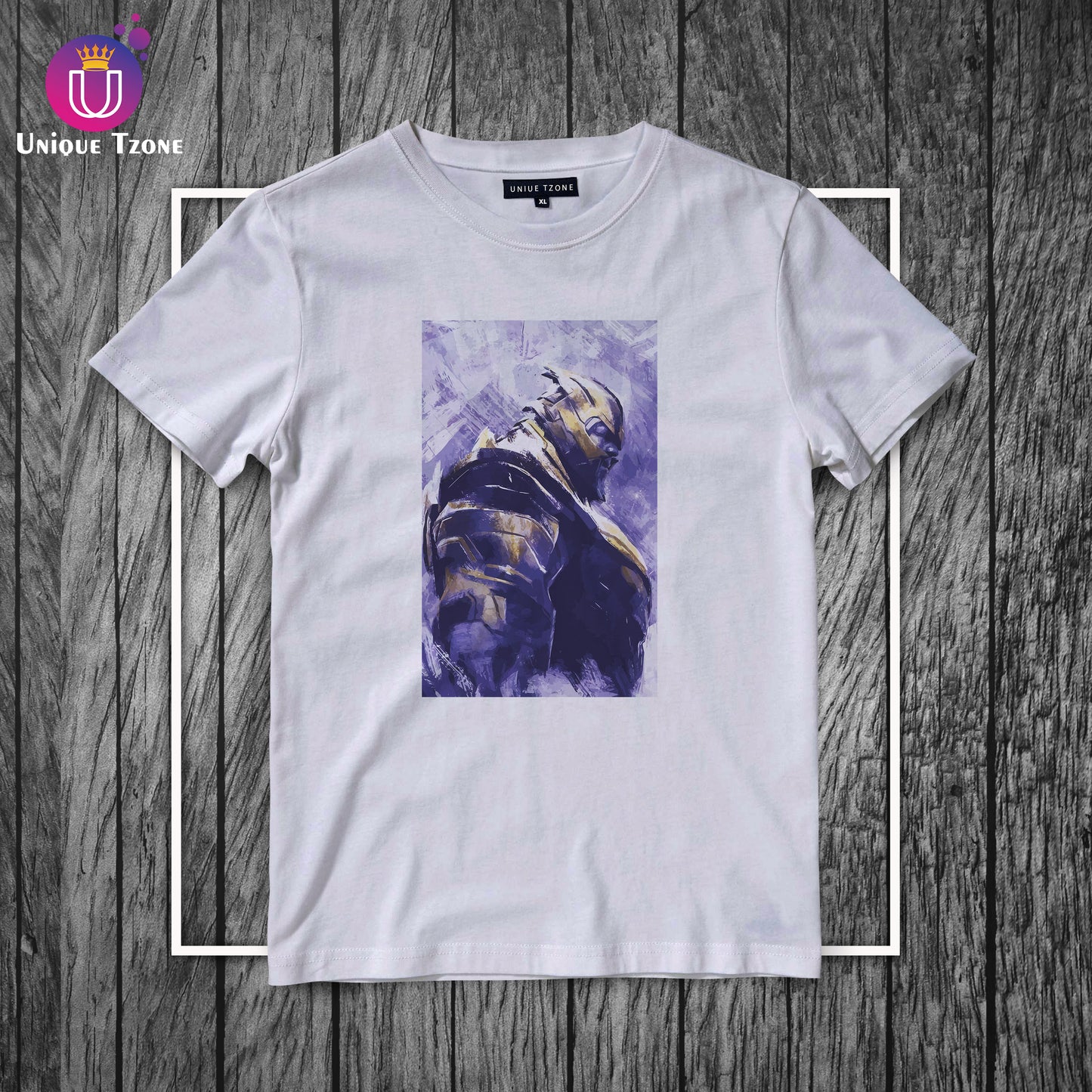 Marvel's Thanos Round Neck Half Sleeve White Cotton T-shirt
