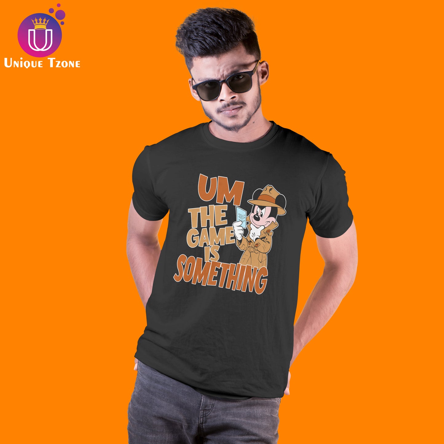 The Game Is Something Micky's Thought Round Neck Black Round Neck Cotton T-shirt