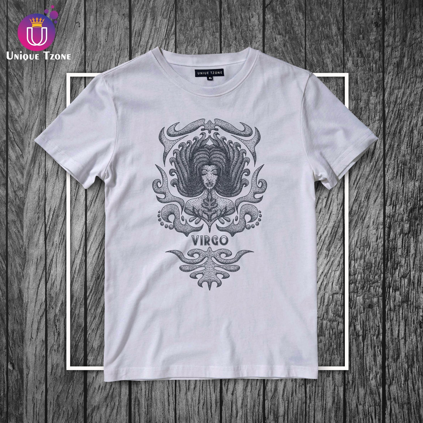Virgo Urban Graphics Zodiac Sign White Cotton Half Sleeve T-shirt