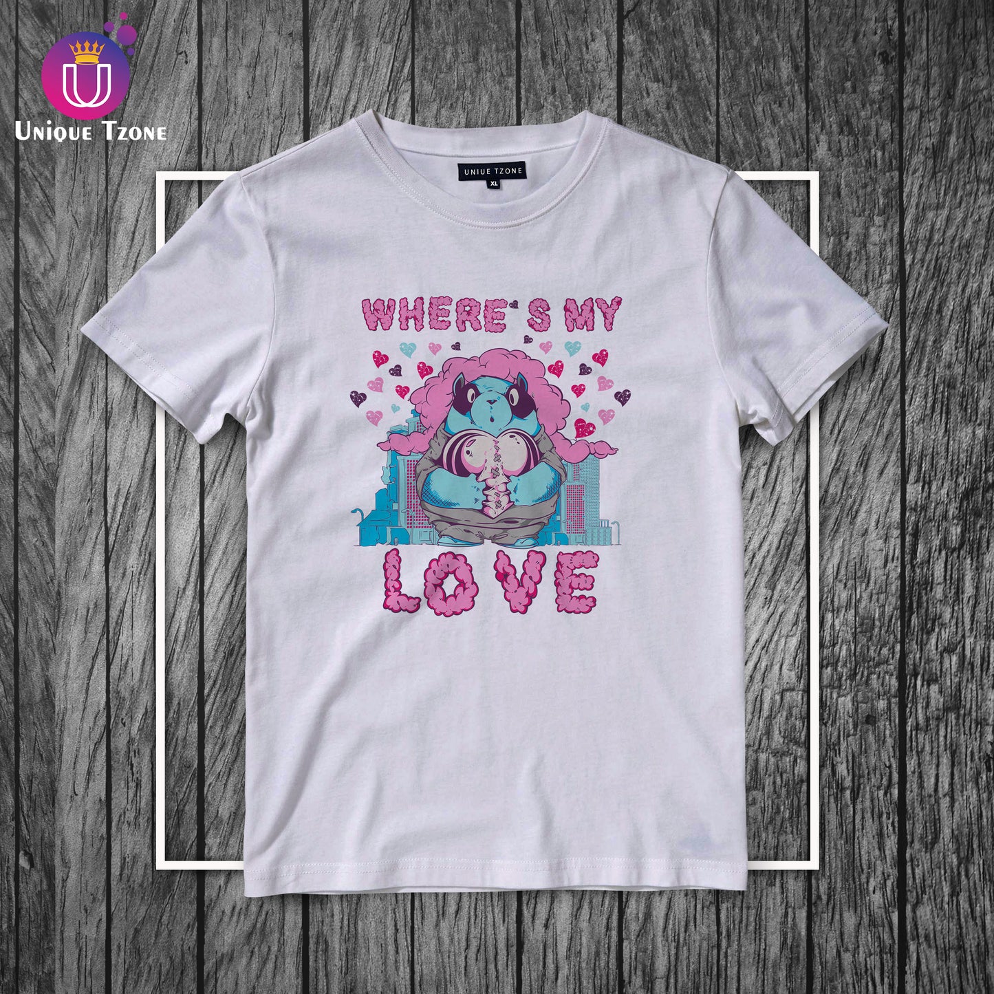 Where Is My Love White Cotton Half Sleeve T-shirt
