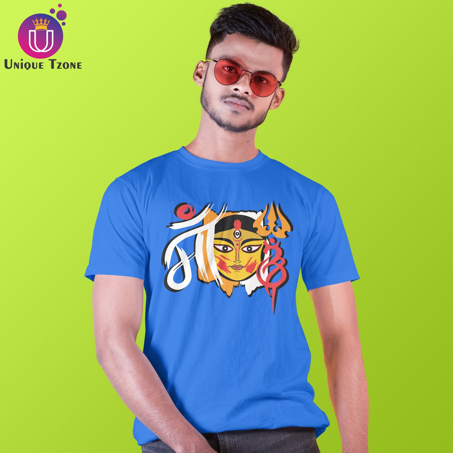 Durga Maa Face Art Premium Graphics Cotton T-shirt