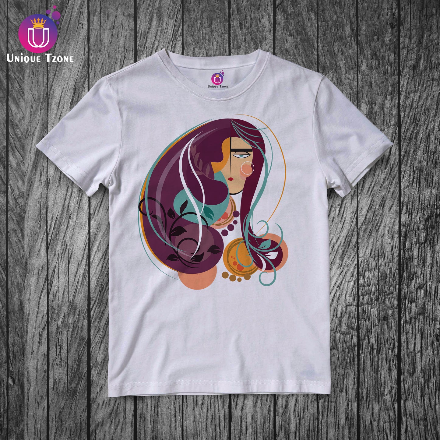 Artestic Flowral Face Women's Cotton Graphics T-shirt