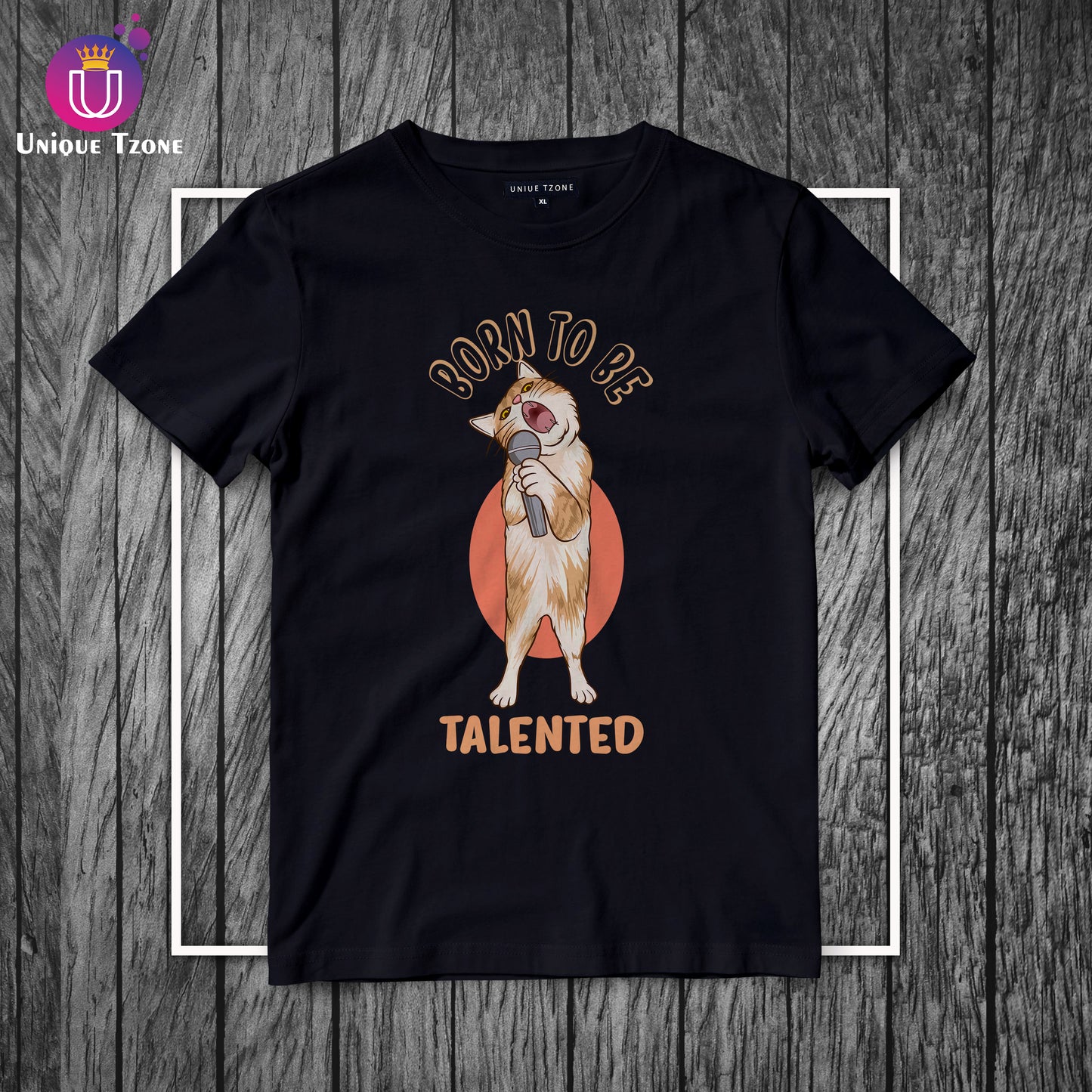 Born To Be Sing Round Neck Half Sleeve Cotton T-shirt