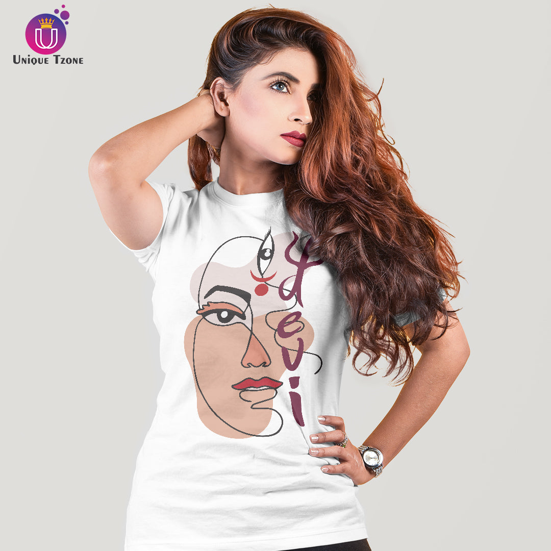 Devi Round Neck Cotton Premium Graphics T-shirt