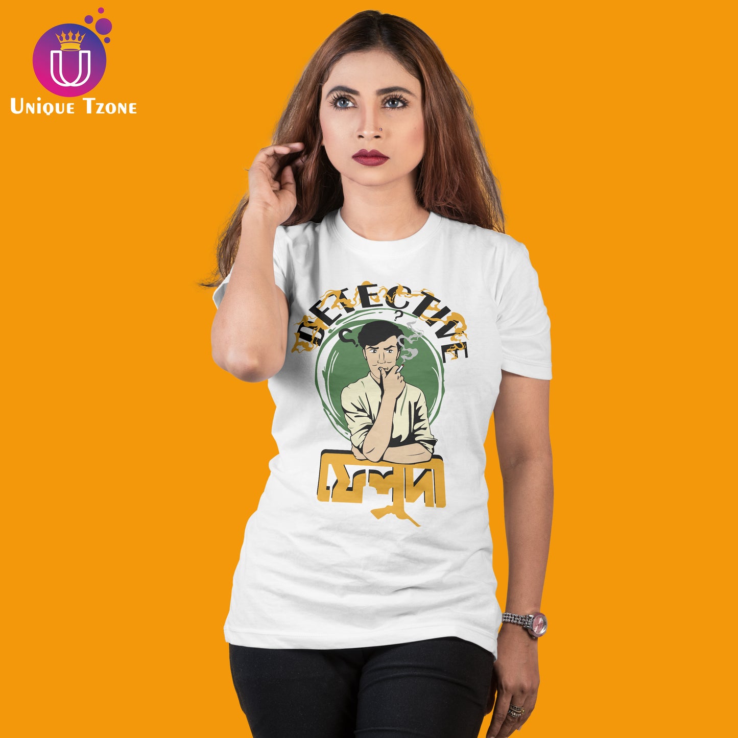 Detective Feluda Round Neck Half Sleeve Unisex Cotton Tshirt