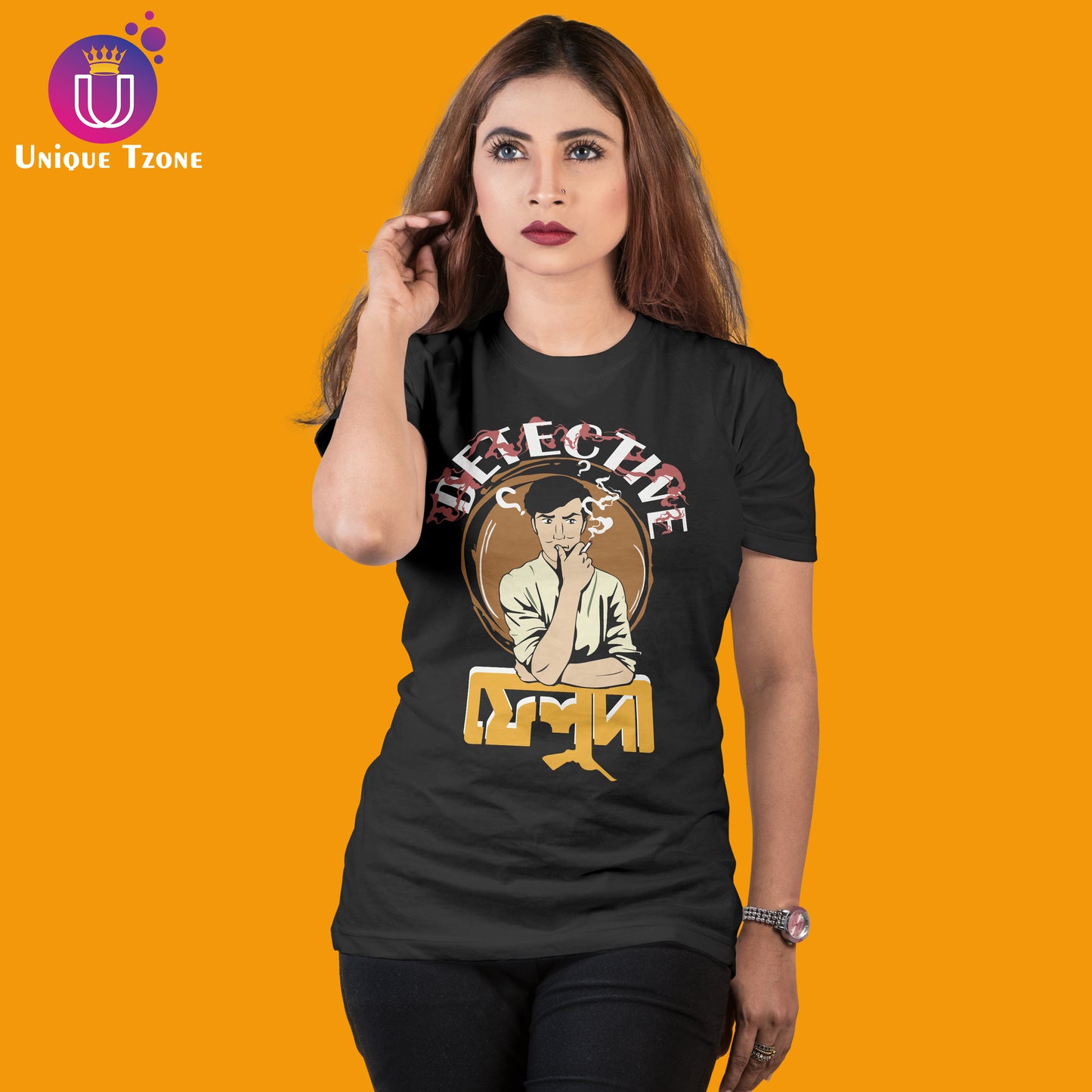 Detective Feluda Round Neck Half Sleeve Unisex Cotton Tshirt