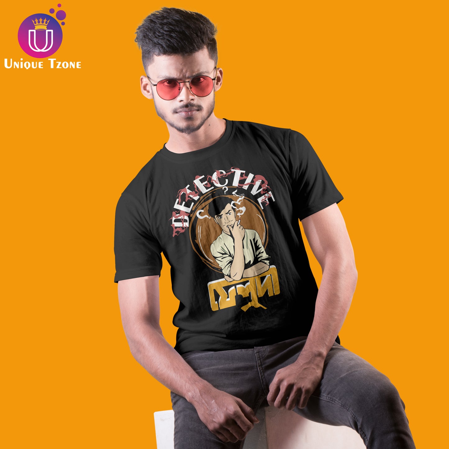 Detective Feluda Round Neck Half Sleeve Unisex Cotton Tshirt