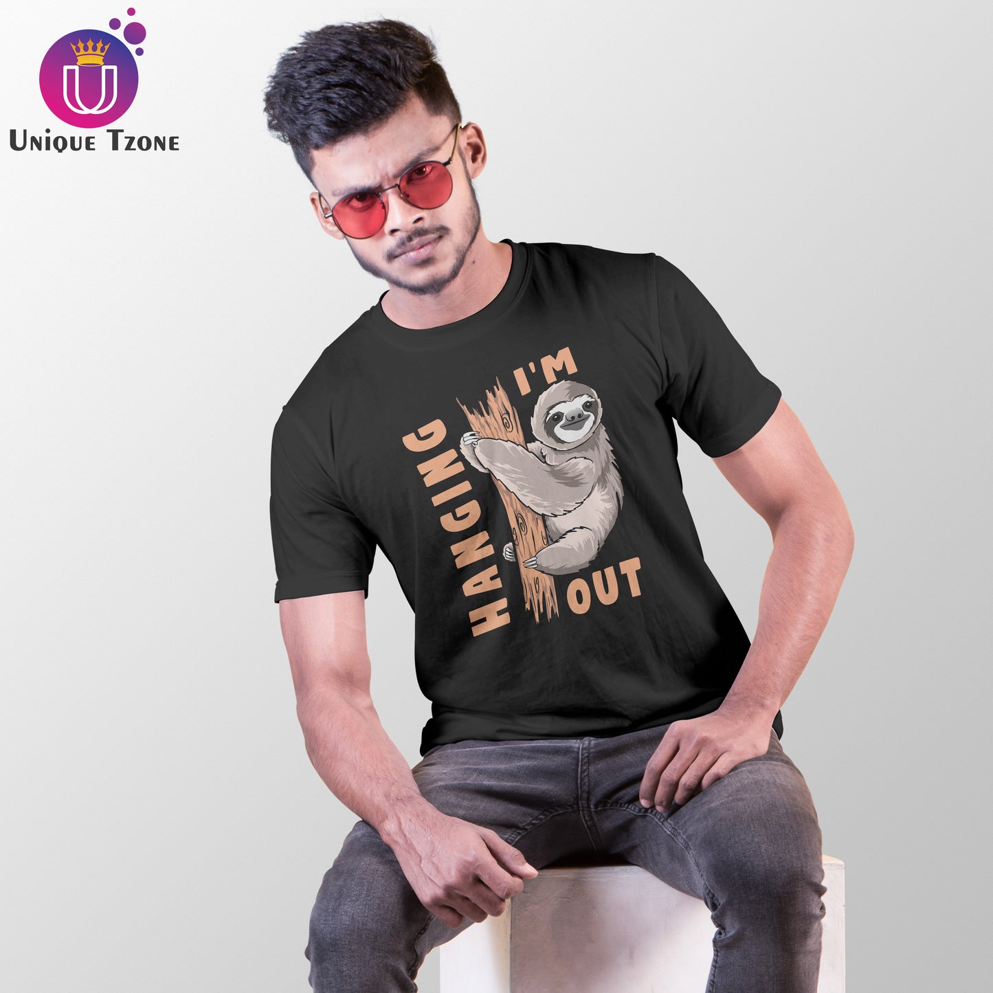 I Am Hanging Out Cotton Round Neck Half Sleeve T-shirt