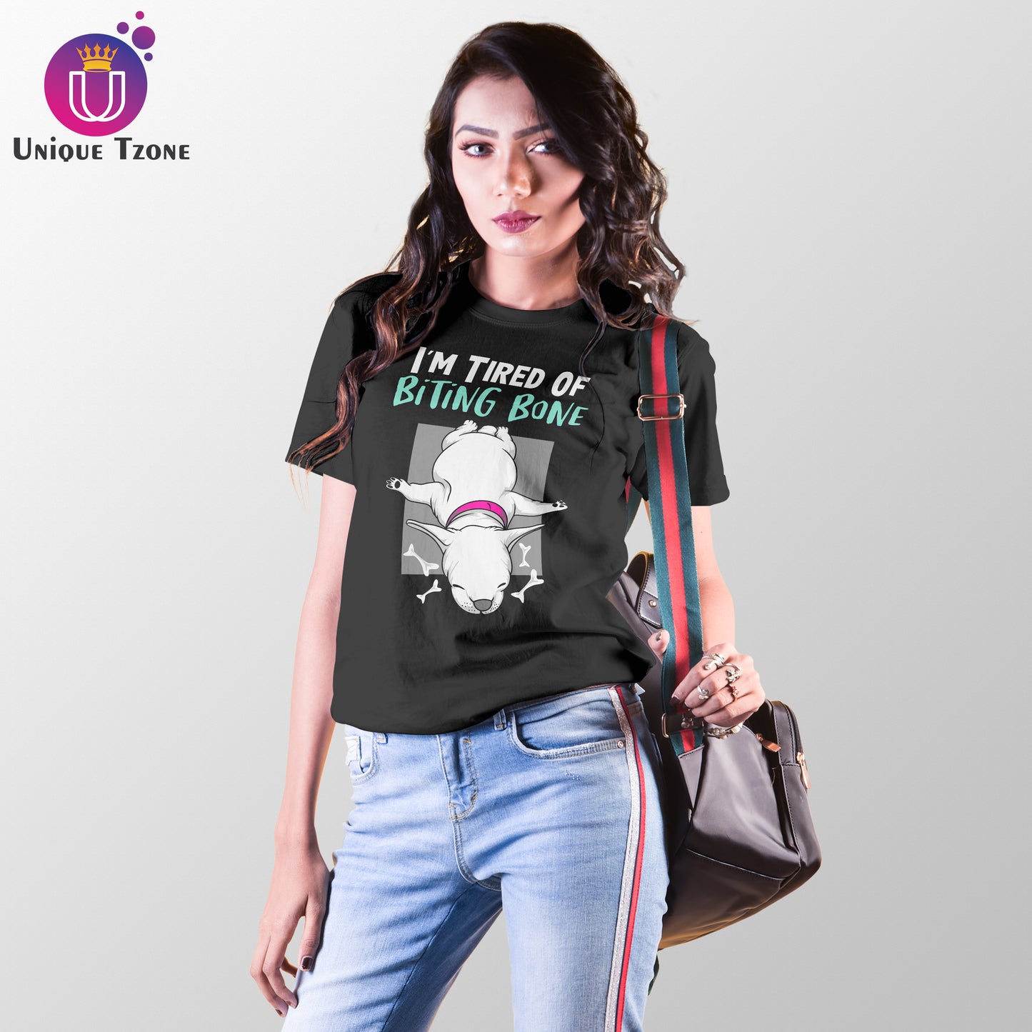 I Am Tired Of Biting Bone Round Neck Cotton T-shirt