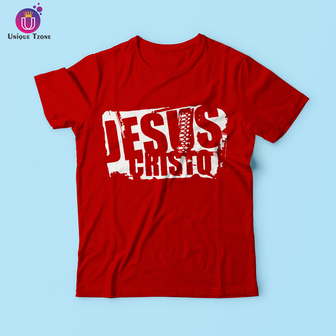 Jesus Cristo Round Neck Half Sleeve Cotton T-shirt