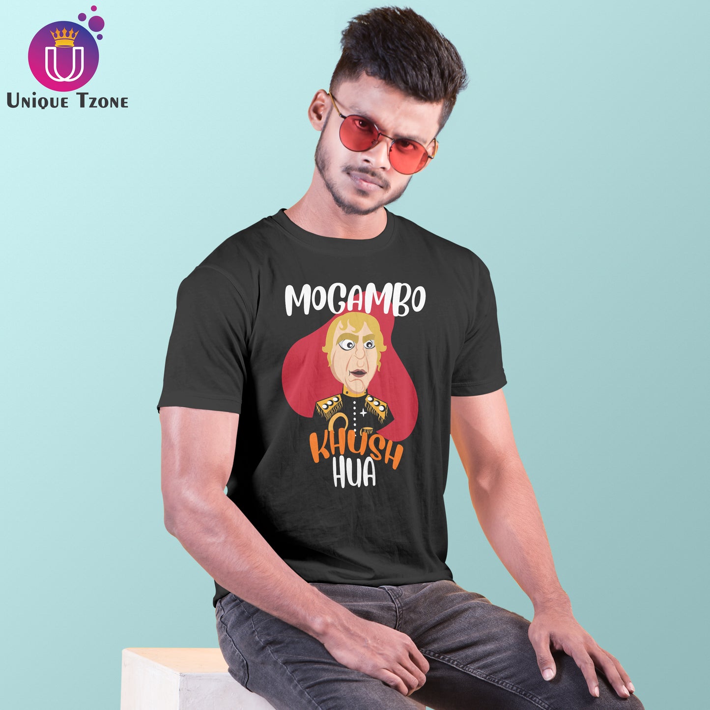 Mogambo Kush Hua Round Neck Half Sleeve Cotton T-shirt